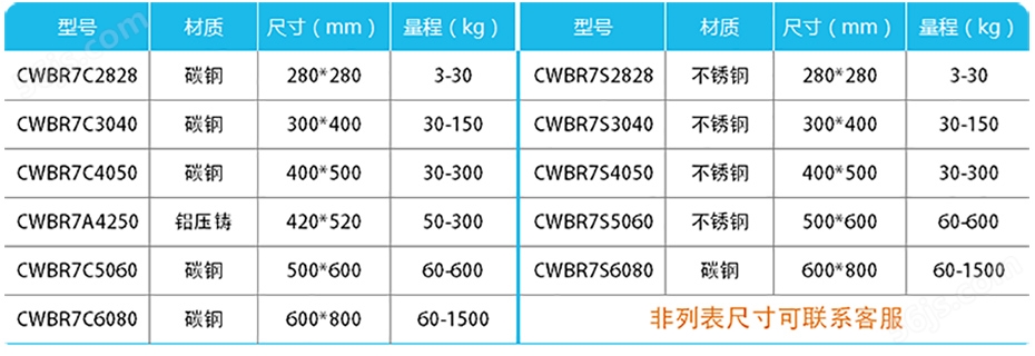 简易计数高精度台秤-CWBR7产品参数