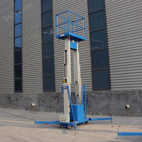 移动式升降机 移动铝合金液压升降平台 12米单柱双柱铝合金升降平台